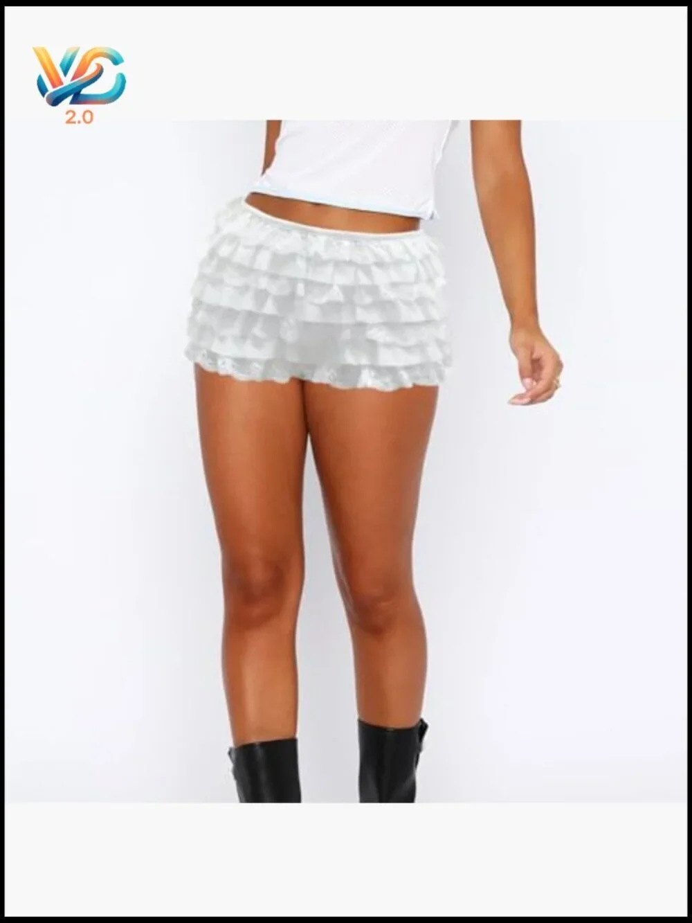 Layered Lace Ruffle Bloomers Y2K Fairy Shorts Coquette Pettipants Mesh